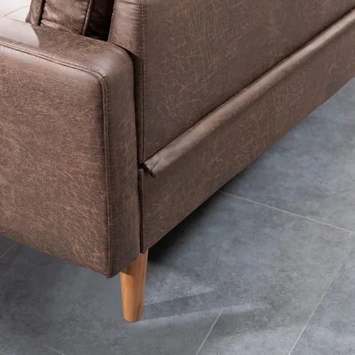 Vista 7 de HOOOWOOO Sofá modular pequeño de 83 pulgadas, moderno sofá modular en forma de L con diván izquierdo para sala de estar pequeña, apartamento, gamuza