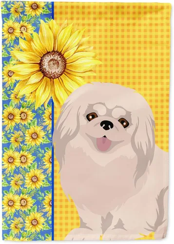 Vista 380 de Caroline's Treasures WDK5313GF Bandera de jardín con diseño de girasoles de verano, color negro y tostado, Airedale Terrier para buzón, bandera