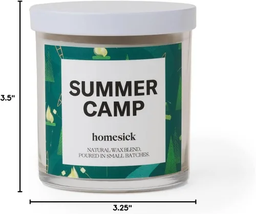 Vista 3 de Homesick Vela perfumada de alta calidad, Summer Camp, aromas de hierba, limón, lima, 7.5 onzas, 30-35 horas de combustión, regalos, vela de mezcla