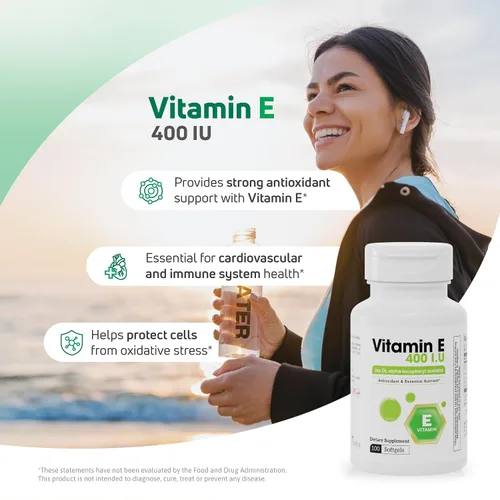 Vista 13 de Vitamina E 400 UI Softgels Antioxidante Skin Support 100 Count