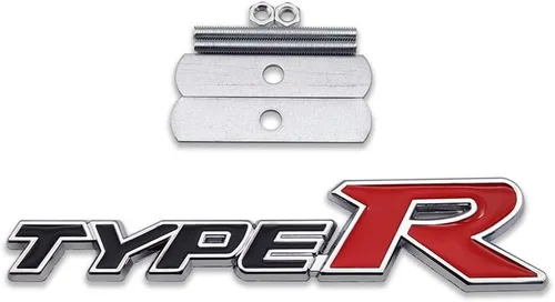 Vista 13 de Emblema de Coche de Metal Cromado con Logo Type-R, Insignia Deportiva de Carreras 3D Premium, Calcomanía Adhesiva de Poder Turbo (Negro y Rojo)