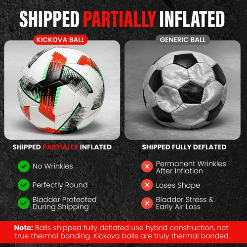 Vista 4 de Balón de fútbol profesional tamaño 4 y 5 – Pelota de entrenamiento y partido sin costuras para jóvenes, niños y adultos, piel sintética impermeable