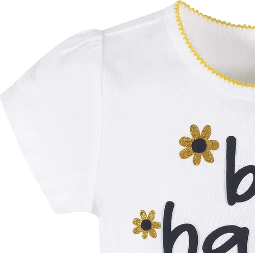 Vista 9 de Gerber Conjunto de calzones camisas y pantalones activos de 4 piezas para niñas pequeñas