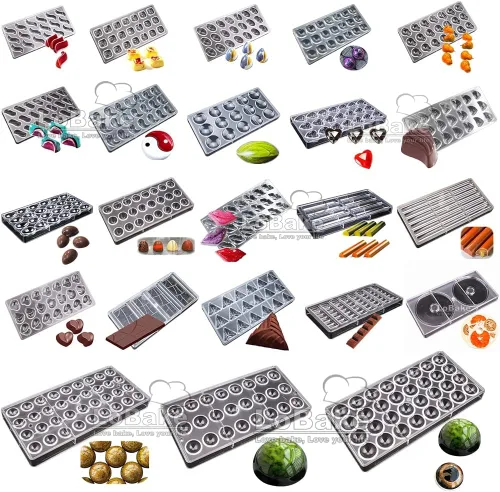 Vista 7 de LoBake Multi Designs - Palitos de media bola, cubo especial TAI JI Trigon, molde de policarbonato para chocolate, moldes para cubitos de hielo 0302