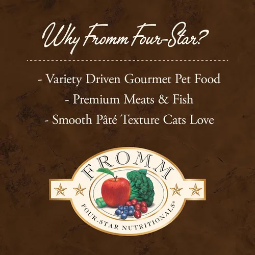 Vista 5 de Fromm Four-Star Nutritionals - Comida húmeda de primera calidad en paté de carne y venado para gatos, receta de carne de res, caja de (12) latas