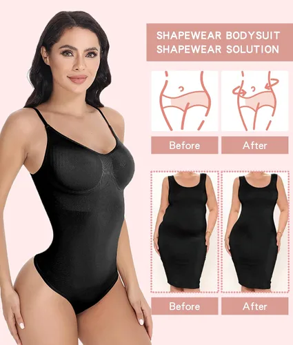 Vista 5 de Body moldeador para mujer con control de abdomen, sin costuras, moldeador de cintura, moldeador de cuerpo