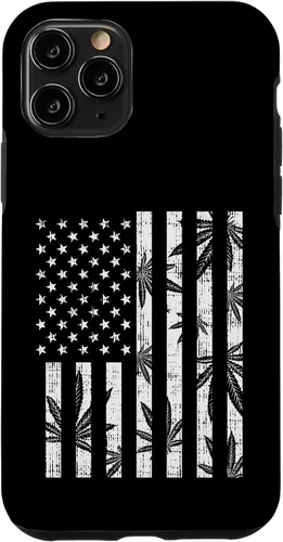 Vista 10 de Funda para iPhone 14 Weed Bandera de Estados Unidos Retro Marihuana Cannabis Patriot Stoner