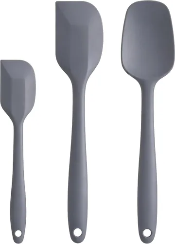 Vista 8 de Juego de espátulas de silicona, espátula de goma, cuchara y espátulas para hornear resistentes al calor de 600 °F (Aqua 3)