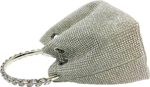 Vista 3 de Bolsas de diamantes de imitación para mujer, bolso de mano con lentejuelas brillantes, bolso de noche para boda, cóctel, graduación, fiesta, club