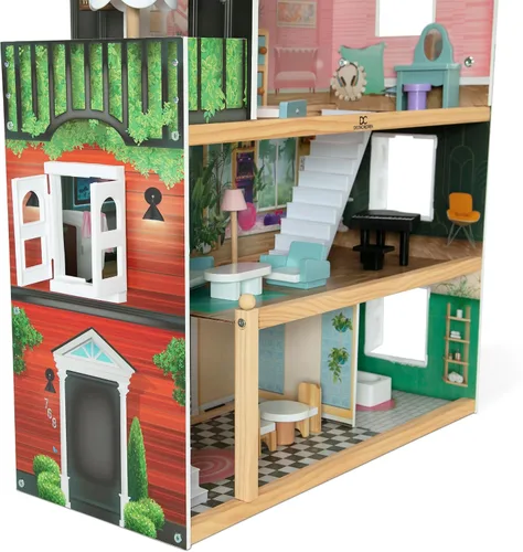 Vista 25 de Delta Children Casa de Muñecas South Beach - Casa de Muñecas de 3 Pisos con 4 Habitaciones - Incluye 16 Accesorios - Para Muñecas de 5 Pulgadas