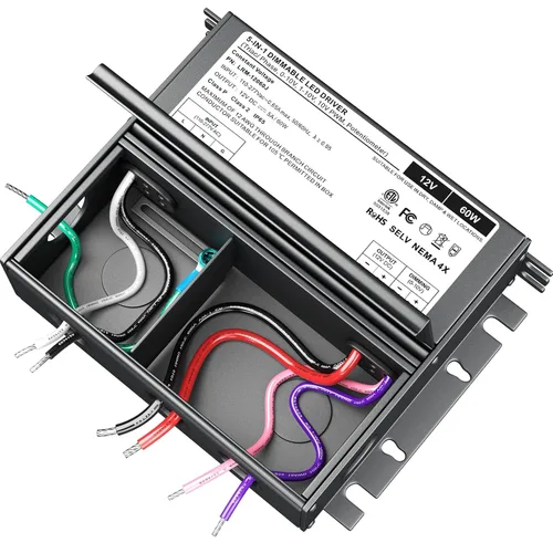 Vista 10 de Controlador LED regulable de 60 W y 12 V para regulador Lutron y Leviton, transformador de fuente de alimentación de CA a CC triac/ELV/MLV para tira