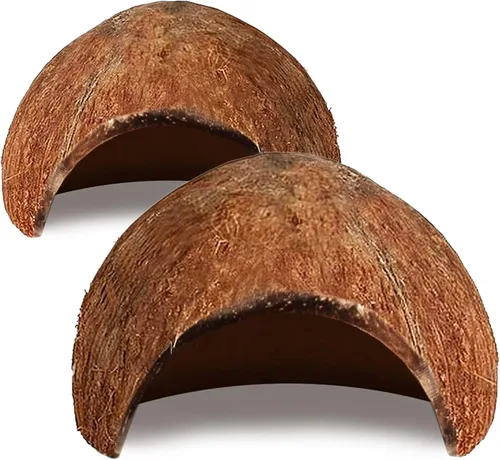 Vista 8 de SunGrow Cabaña de coco para Gecko crestado, piel de escalada de reptiles de 5 x 3 pulgadas, accesorios de hábitat de jaula de tanque de leopardo