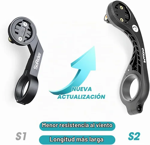 Vista 6 de S2 Montura frontal compatible con Garmin Edge, XOSS, iGPSPORT - Manillar de bicicleta de 1.25"/ 31.8mm