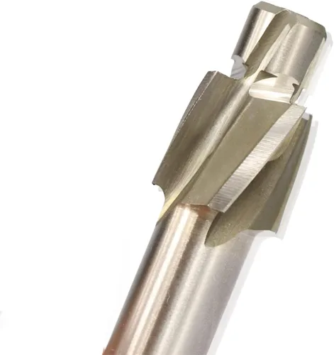 Vista 5 de Broca de taladro HSS de 4 flautas para fresado de molino de extremo de avellanado para perforación de madera/metal, M14.4x24x12x80