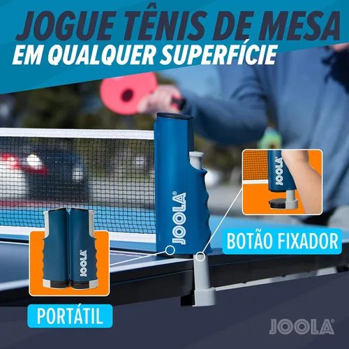Vista 2 de JOOLA Red retráctil de ping pong con abrazaderas – Red de tenis de mesa se estira 5.75 pies – Abrazaderas en la mesa de hasta 2 pulgadas de grosor