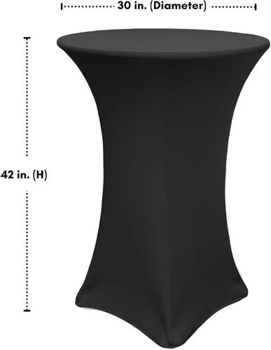 Vista 6 de Mantel de 30 pulgadas para mesa redonda, funda para mesa, Negro