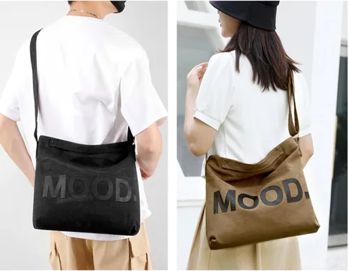 Vista 6 de Bolsa de lona, bolsa de hombro cruzada para mujeres y hombres, con cremallera, bolsa de mensajero de viaje, bolsos de hombro