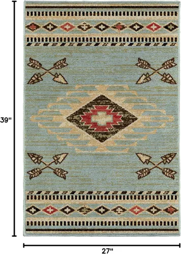 Vista 2 de Mayberry Rug AD7764 - Alfombra de área con punta de flecha 2X4, 2'3"x3'3", azul