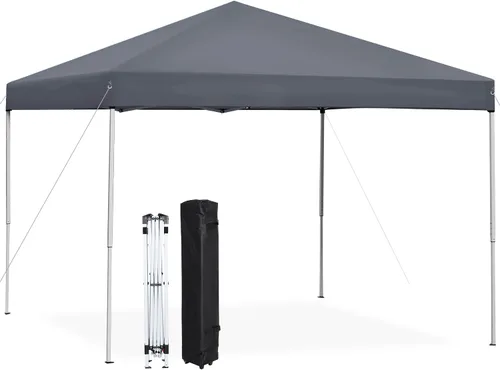 Vista 9 de F2C Tienda de campaña plegable ajustable de 10 x 10 pies, refugio de protección solar impermeable al aire libre con bolsa de transporte con ruedas