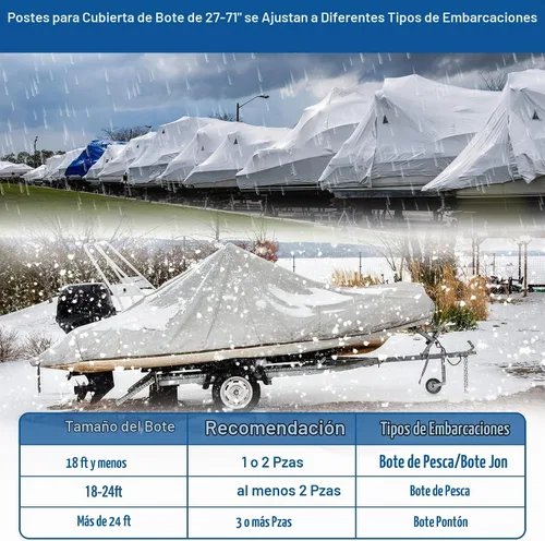 Vista 5 de Affordura - Poste de soporte para cubierta de barco extra alto con base de trípode de metal y parte superior hexagonal, postes ajustables de 27-71