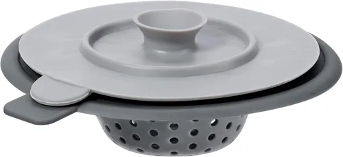 Vista 12 de OGGI Juego de colador y tapón de silicona para fregadero, gran colador de fregadero de cocina, tapón de drenaje de silicona, colador de drenaje