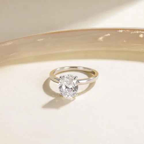 Vista 3 de EAMTI - Anillos de compromiso de plata de ley 925de 3quilates con circonia cúbica de corte ovalado, anillos de promesa de boda para mujer
