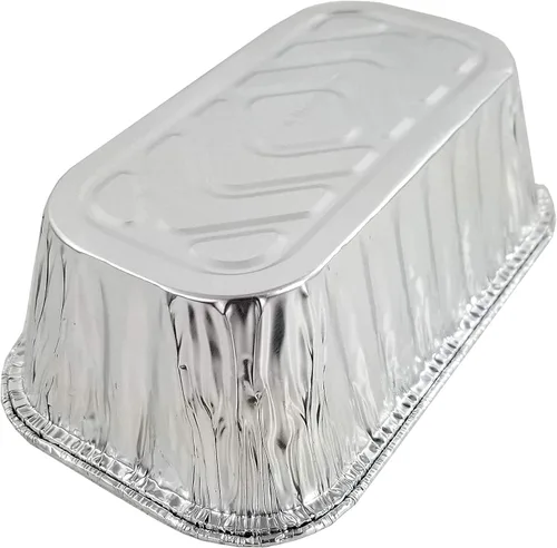 Vista 6 de Handi-Foil 1 libra de papel de aluminio mini-hollín/molde para pan – latas desechables (paquete de 25)