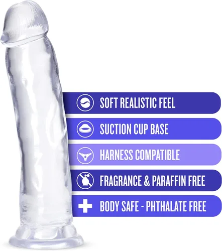Vista 2 de Blush B Yours Plus: Consolador Thrill N' Drill de 9 pulgadas ~ Consoladores reales de 2 pulgadas de ancho ~ Compatible con correa de succión ~ TPE ~