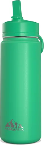 Vista 13 de Hydrapeak Mini botella de agua para niños de 20 onzas con tapa con pajilla, doble pared de acero inoxidable, a prueba de fugas y derrames, fría