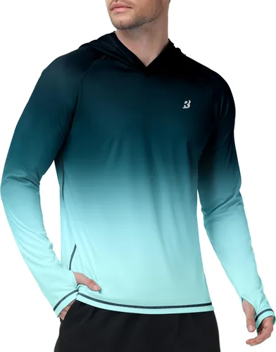 Vista 9 de Roadbox Sudadera con capucha UPF 50+ para hombre, con capucha UV, manga larga, ligera, protección contra erupciones SPF para exteriores, senderismo