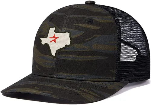 Vista 18 de Houston Texas Gorras De Camionero De Malla Personalizadas Gorras Unisex Bordadas Gorras Negro