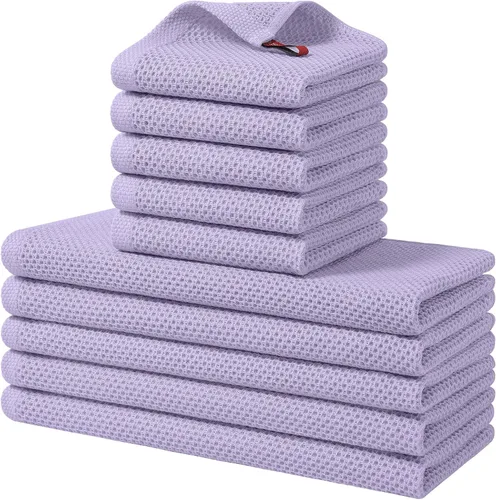 Vista 61 de Homaxy Juego de toallas y paños de cocina 100% algodón, 30 x 30 centímetros y 33 x 71 centímetros, juego de 8 toallas de cocina ultra suaves