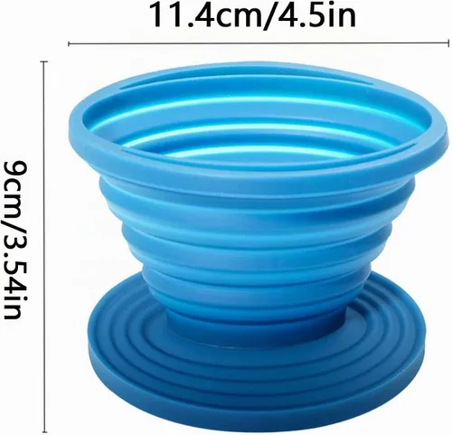 Vista 3 de Filtro de goteo de café plegable reutilizable con 5 filtros de Azul