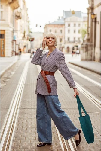 Vista 6 de Kememo Bolsa de pana con cremallera, bolso de hombro para mujer, bolso de compras de gran capacidad con bolsillo