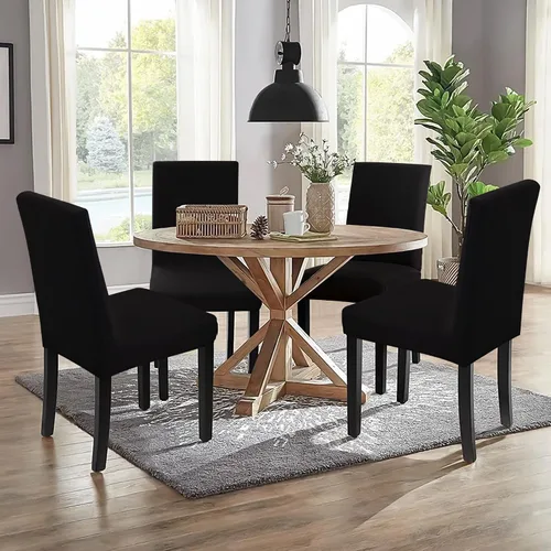 Vista 2 de Sufdari Juego de 2 fundas para sillas de comedor, fundas para sillas de cocina, fundas para sillas Parsons, protectores de sillas de elastano