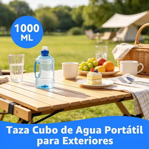 Vista 5 de Cyrank Botella de agua grande, jarra de agua de 1 litro con asa, botella deportiva transparente, reutilizable, de plástico, a prueba de fugas
