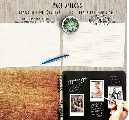 Vista 5 de Libro de invitados de quinceañera, decoración de madera rústica grabada, personalizada, 15 cumpleaños, invitados, recuerdo de fiesta