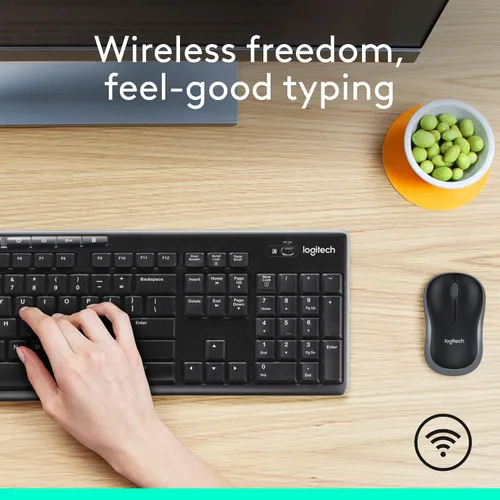 Vista 2 de Logitech MK270 - Combo de teclado y mouse inalámbrico para Windows, 2.4 GHz, 8 teclas multimedia, PC, portátil, teclado inalámbrico y mouse compacto