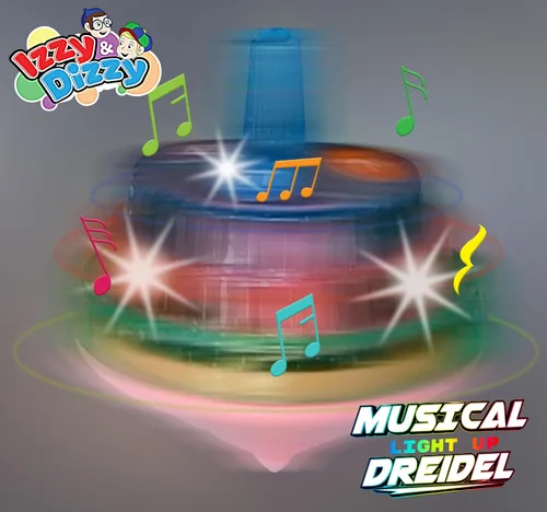 Vista 3 de Izzy 'n' Dizzy Dreidel musical - Hanukkah Dreidel 2 Pack - Canta Oh Draidel mientras se ilumina - Dreidels iluminados - Juguetes y juegos de Janucá