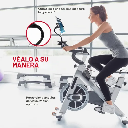 Vista 3 de Macally Soporte Ajustable de Cuello de Cisne para Tableta y Clip para Teléfono - Funciona con Teléfonos y Tabletas de hasta 8" - Soporte Flexible