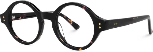 Vista 13 de Zeelool Unisex Retro Acetato Redondo Gafas Marco Con Lente Transparente Giggs FA0249