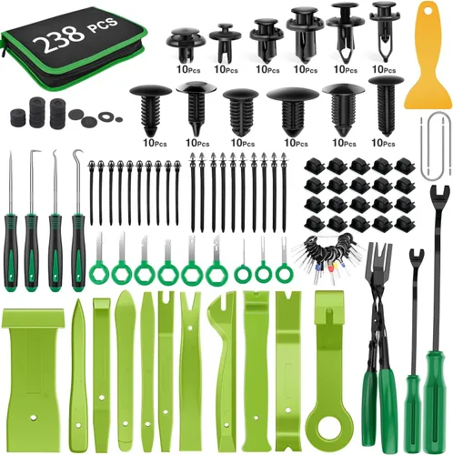Vista 13 de GOOACC - Kit de 240 clips de retención a presión para automóvil, remaches de plástico y sujetadores, clips para guardabarros, paneles y tapicería