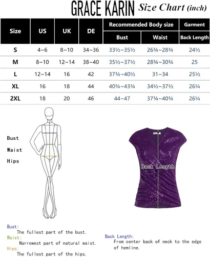 Vista 6 de GRACE KARIN Blusa de lentejuelas brillantes para mujer, blusa con purpurina brillante, cuello en V, manga casquillo, camisa de fiesta para club