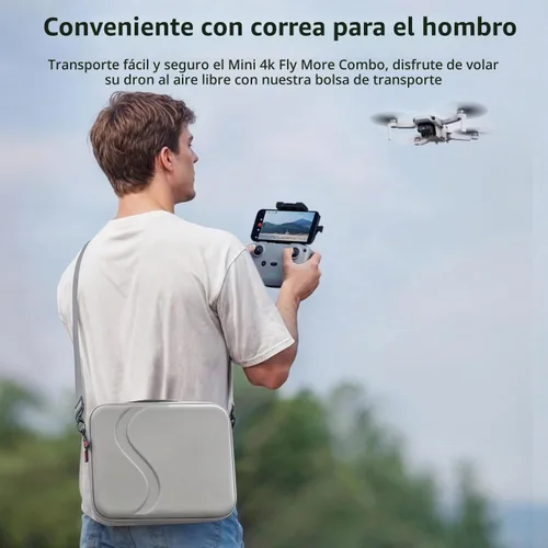Vista 3 de Tomat Funda de transporte para DJI Mini 4K/Mini2/Mini 2SE Fly More Combo, bolsa de viaje portátil puede almacenar 1 concentrador de carga y 3
