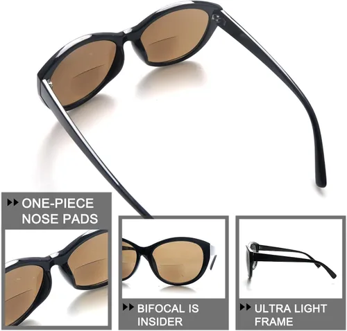 Vista 5 de 4 Pack Bifocal Reading Sunglasses for Women Men Fashion UV400 Protection Sun Readers Outdoor Eyewear