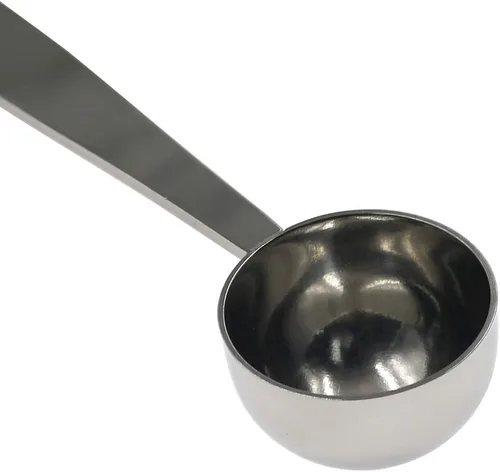 Vista 3 de Cuchara de café 2 en 1 de acero inoxidable de medición y tampón (0.5 fl oz), 1 unidad