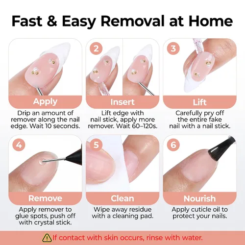 Vista 7 de UNA GELLA Nail Glue Remover for Press On Nails 20ml Pinpoint Acetone-Free Semi Solid Nail Glue Remover for Nail Tips, Gentle GLUE Remover with