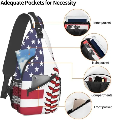 Vista 3 de SURERUIM Mochila ligera para el pecho, mochila cruzada para hombres y mujeres, linda mochila para gimnasio, deportes, viajes, senderismo
