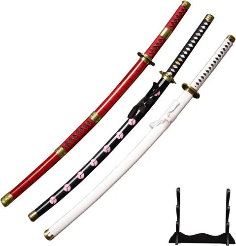 Vista 10 de 41 inches & 51inchs Zoro Katana Real Metal Anime Cosplay Sword, Stainless Steel,Yama Enma/Trafalgar Law/Luffy Kitetsu/shusui/wado ichimonji