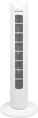 Vista 9 de OVENTE Ventilador de torre oscilante con control remoto, panel LCD de 3 velocidades y temporizador de 8 horas, ventilador de piso silencioso y sin